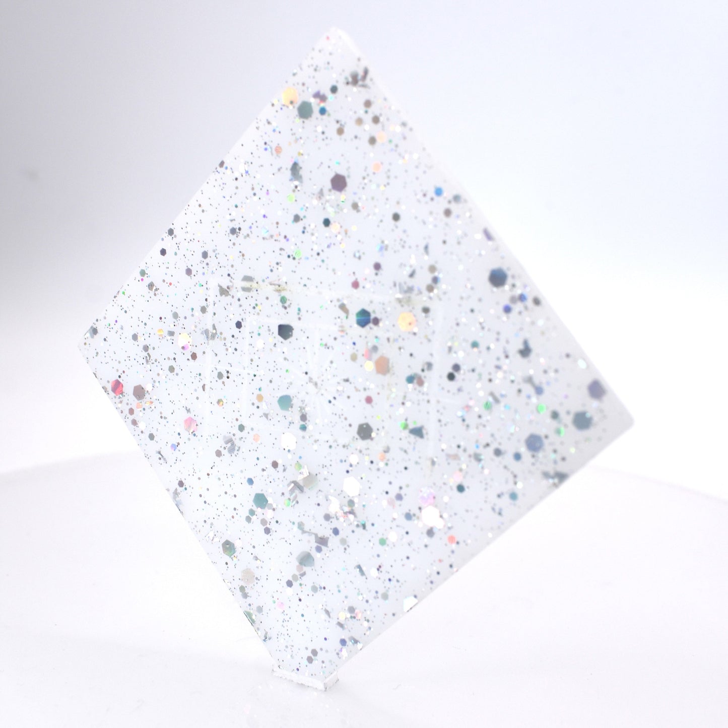 1/8" Sparkle Cotton Candy White Cast Acrylic