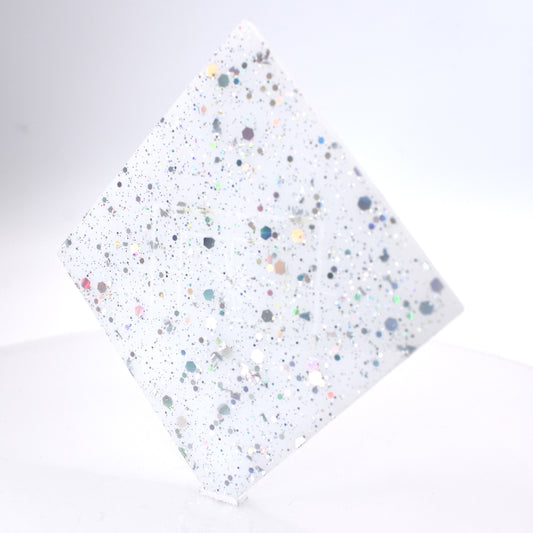1/8" Sparkle Cotton Candy White Cast Acrylic